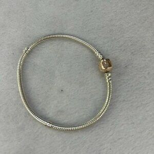 Authentic Pandora Moments Snake Chain Bracelet 14k Gold Clasp 8.1 Inches